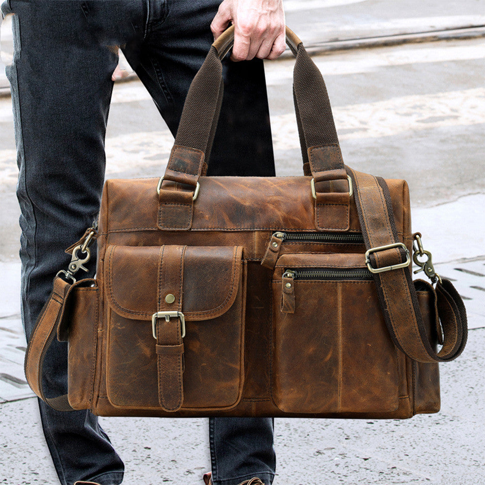 Premium Retro Läderväska för Weekendresor