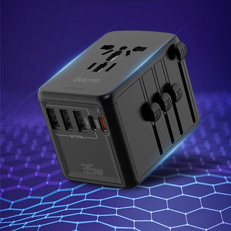 Internationell Universell Reseadapter - Dubbla USB Uttag för Snabbladdning