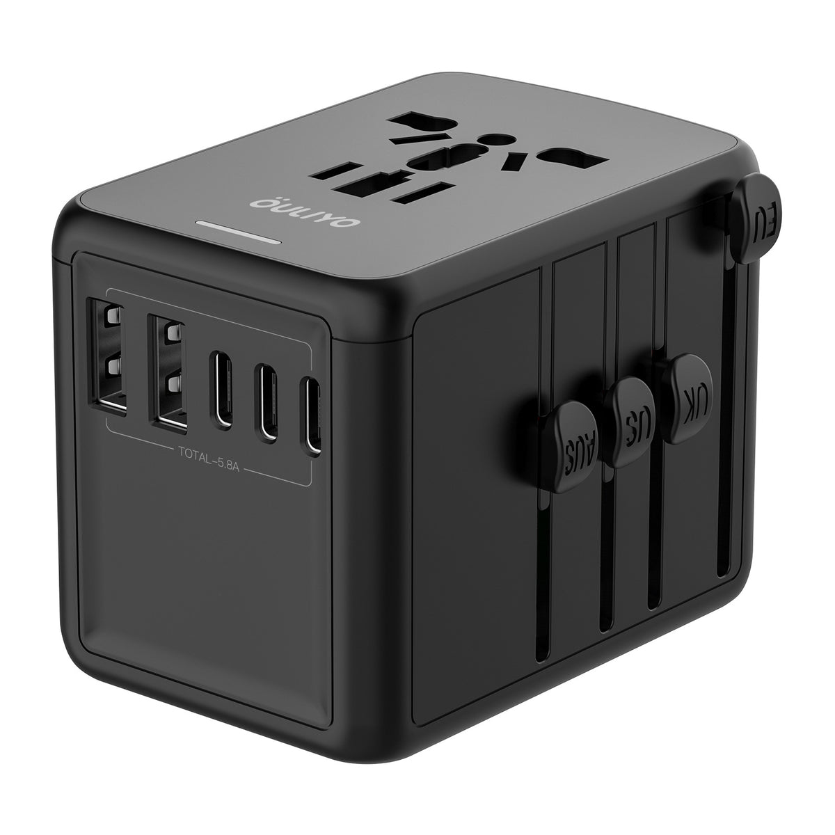 Internationell Universell Reseadapter - Dubbla USB Uttag för Snabbladdning