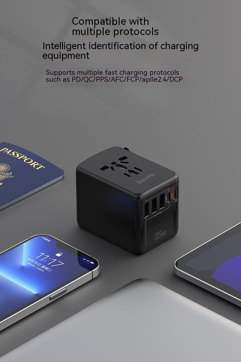 Internationell Universell Reseadapter - Dubbla USB Uttag för Snabbladdning