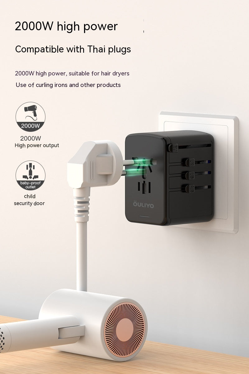 Internationell Universell Reseadapter - Dubbla USB Uttag för Snabbladdning